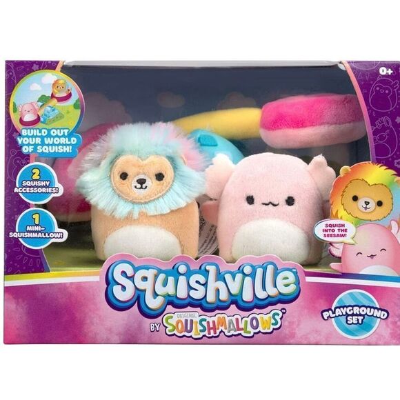Squishville Accessory Set Playground Axolotl and Lion Playground Set - Picture 1 of 8